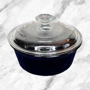 Corningware 1.5 Quart French Black F-5-B with Pyrex G-5-C Lid